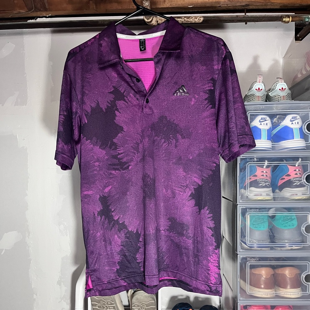 Adidas Men's Polo in Purple and Black